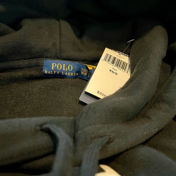 Polo Ralph Lauren Big Pony Chenille Hoodie Black XS/S NWT ($228) - Picture 11 of 14
